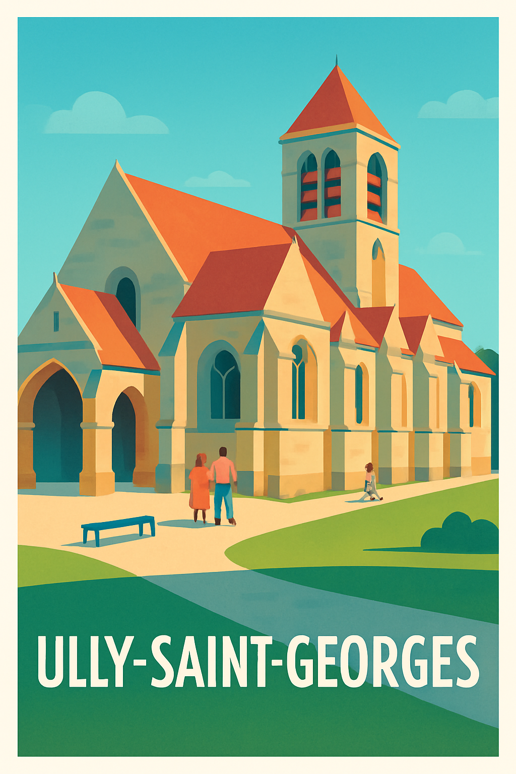 Affiche Ully-Saint-Georges — Tranquillité et patrimoine architectural · poster d'art de Ully-Saint-Georges