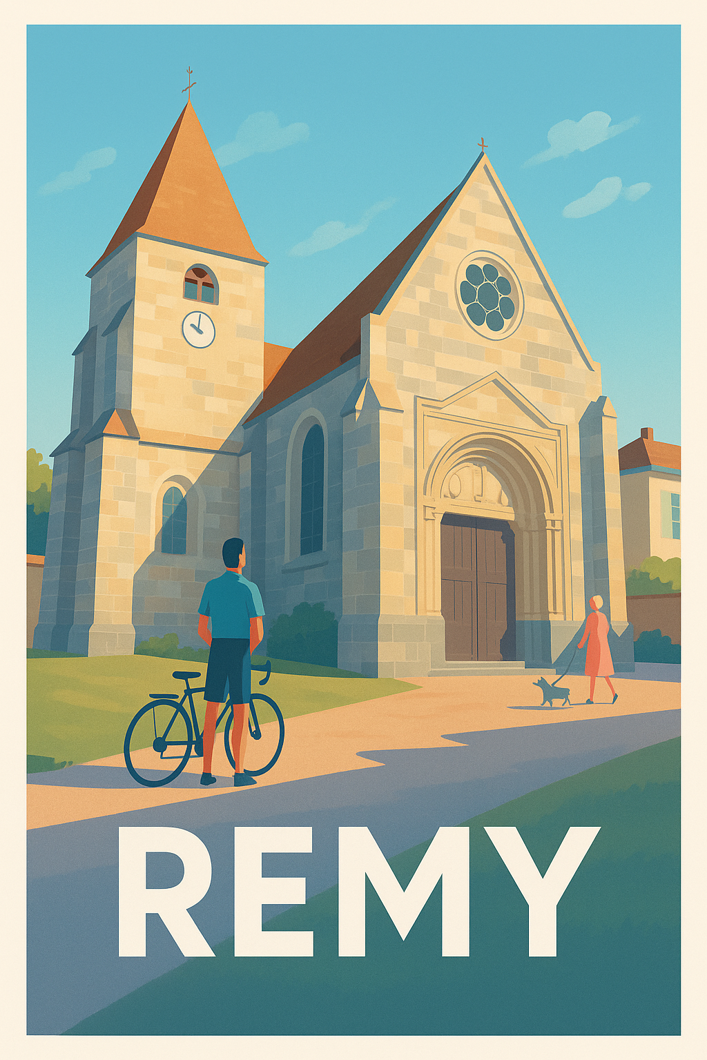 Oise France Pas de Cadre / 20 × 30cm Affiche Remy - Charme et sérénité au cœur du village