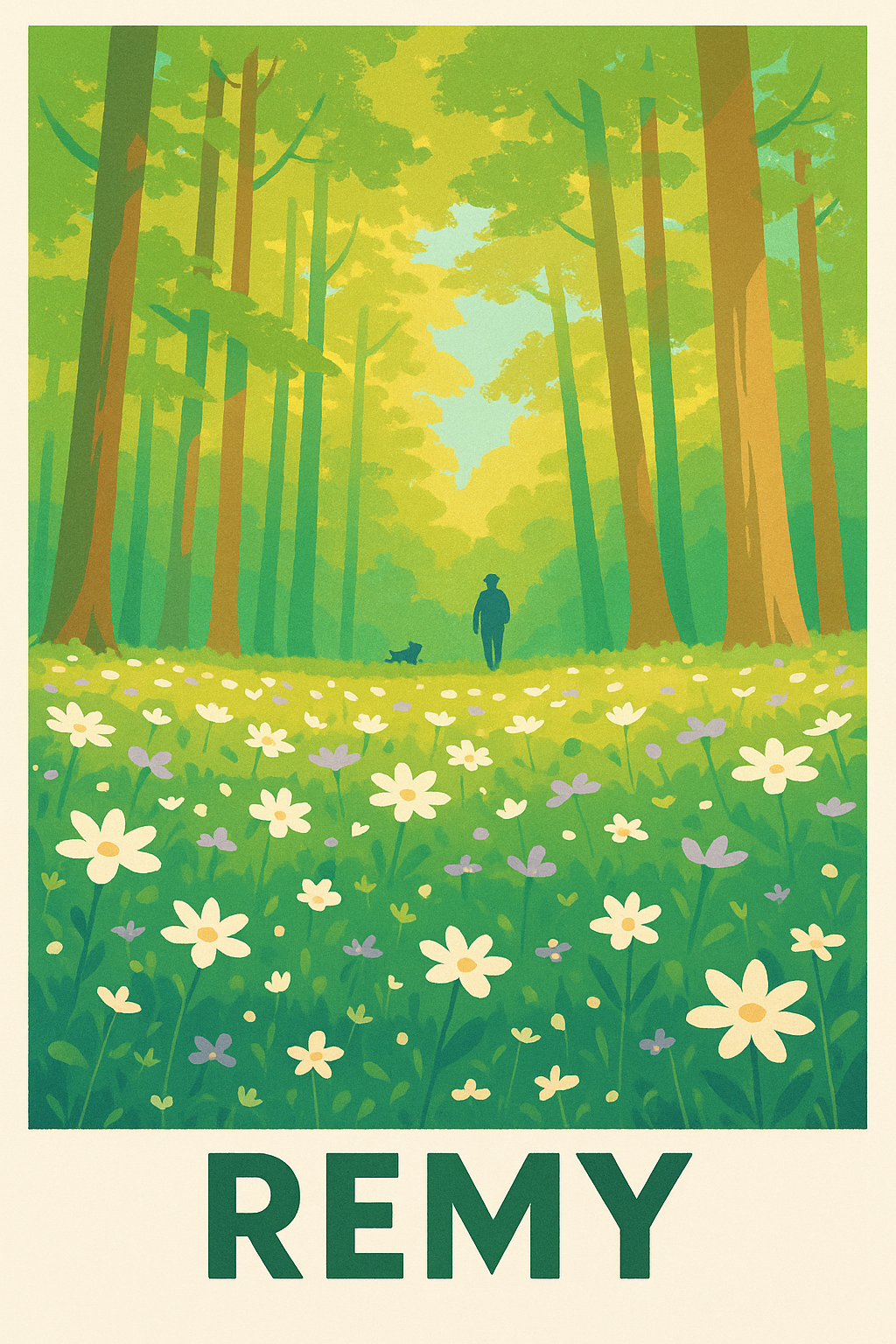 Affiche Remy — Promenade bucolique au cœur de la nature · poster d'art de Remy