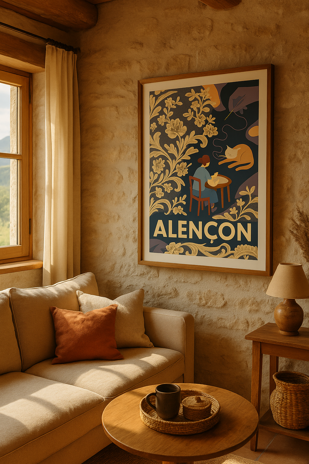 Orne France Affiche de Alençon – Dentelle et Douceur Normande