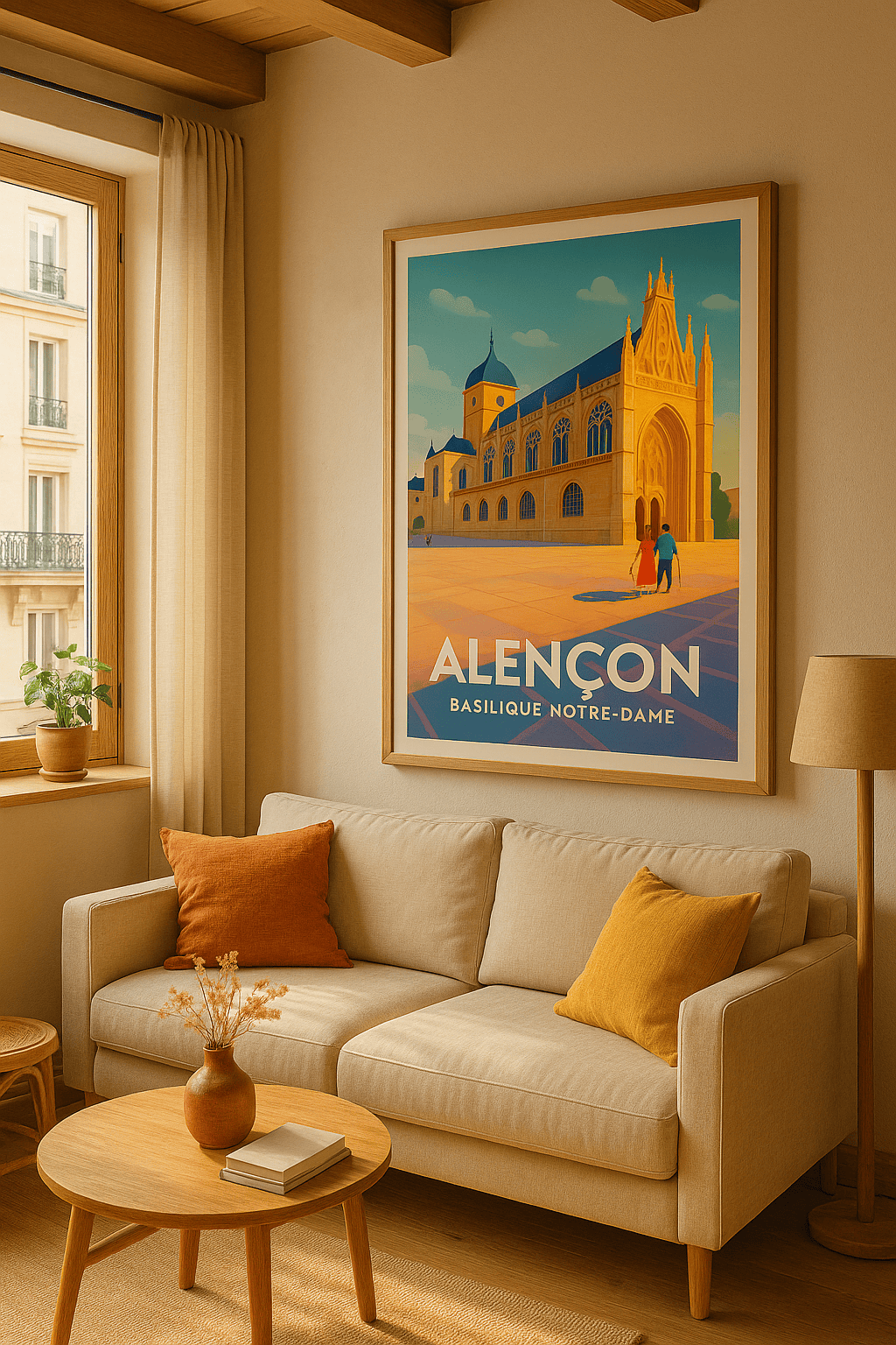 Orne France Affiche de Alençon - Splendeur gothique de la Basilique Notre-Dame