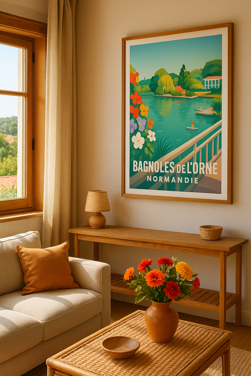 Affiche Bagnoles-de-l'Orne — Évasion et sérénité en Normandie · poster d'art de Bagnoles-de-l'Orne