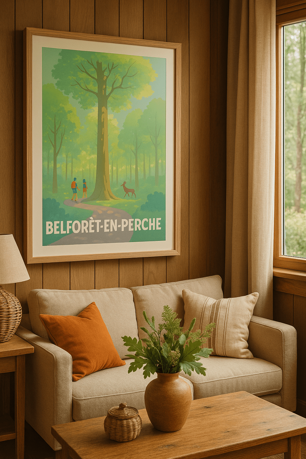 Orne France Affiche de Belforêt-en-Perche - Invitation à la balade en forêt