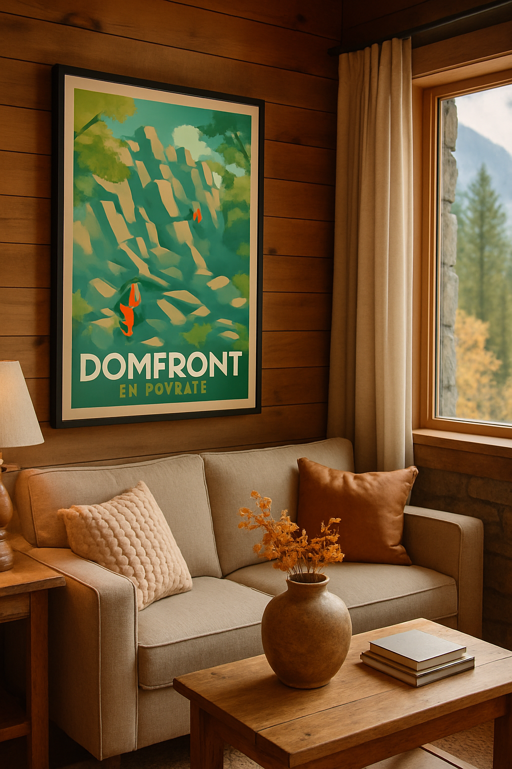 Affiche Domfront — Aventure et nature en Poiraie · poster d'art de Domfront