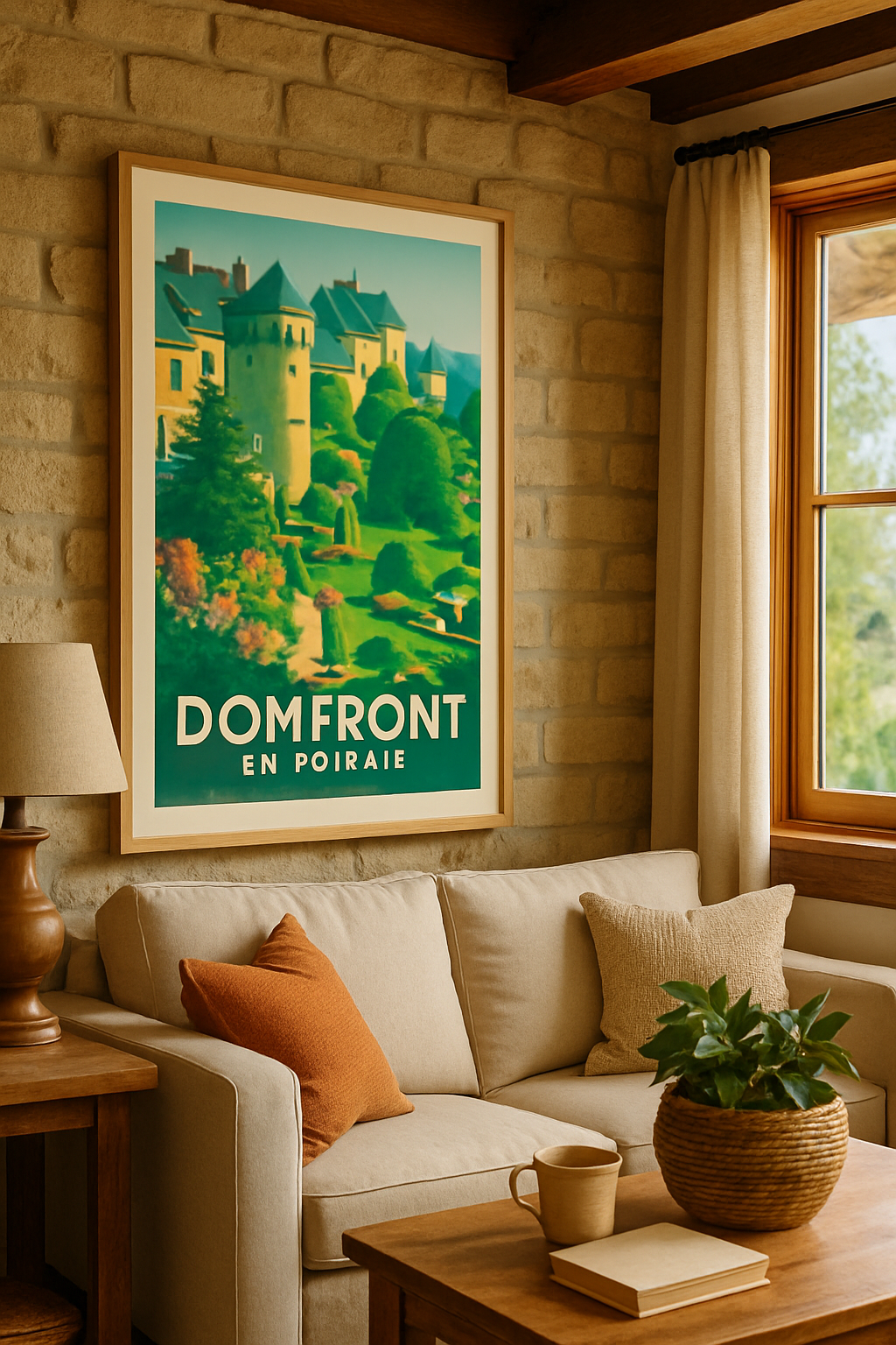 Affiche Domfront — Charme historique et nature verdoyante · poster d'art de Domfront