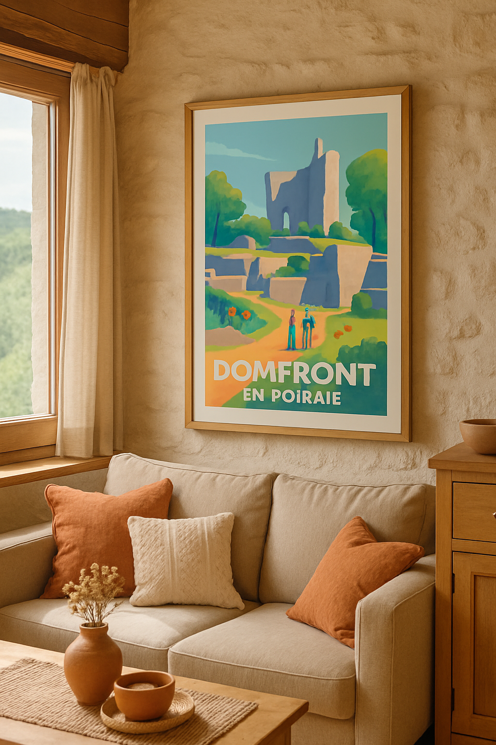 Affiche Domfront en Poiraie — L'élégance des ruines historiques · poster d'art de Domfront en Poiraie