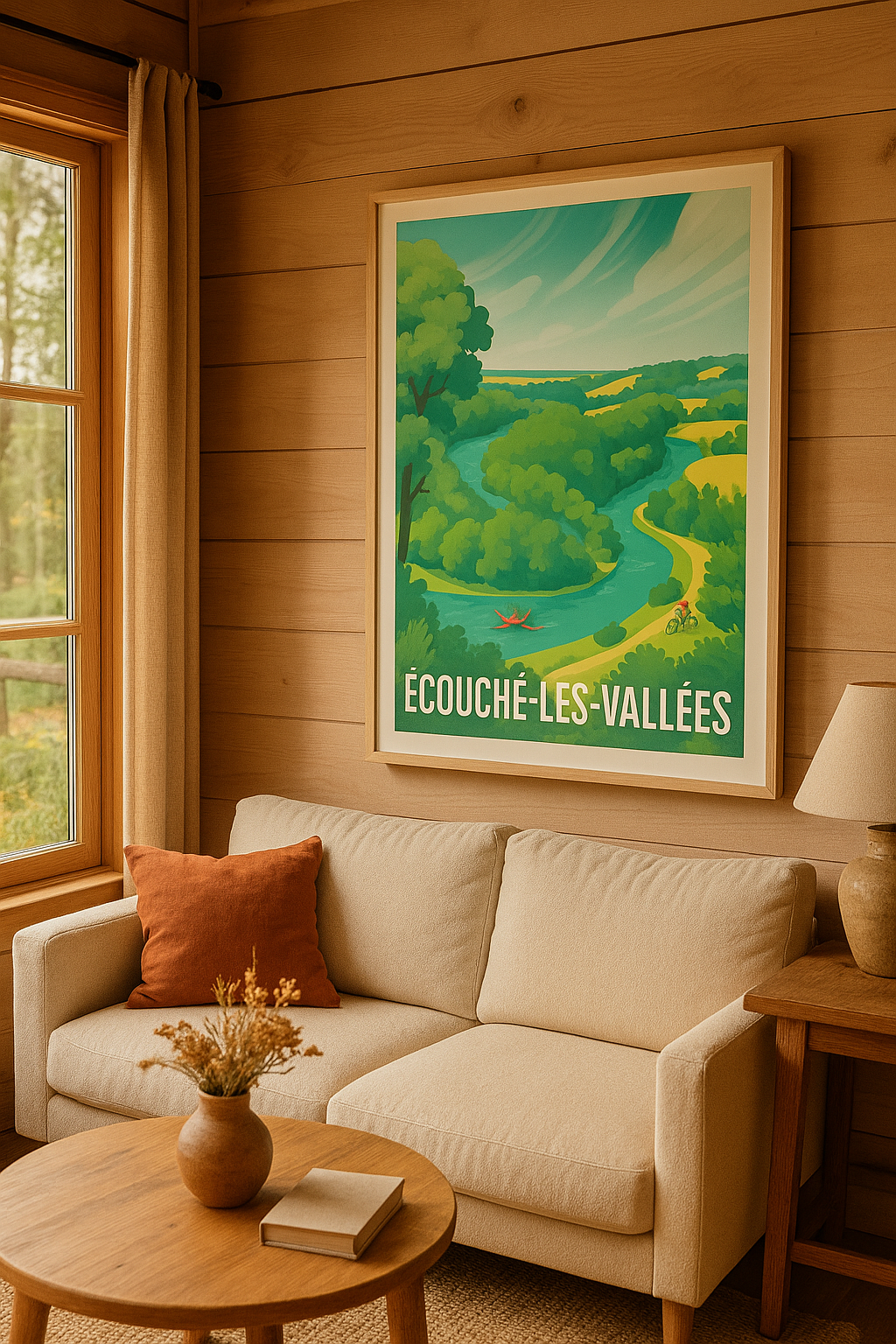 Affiche Écouché-les-Vallées — Évasion nature au fil de l'eau · poster d'art de Écouché-les-Vallées