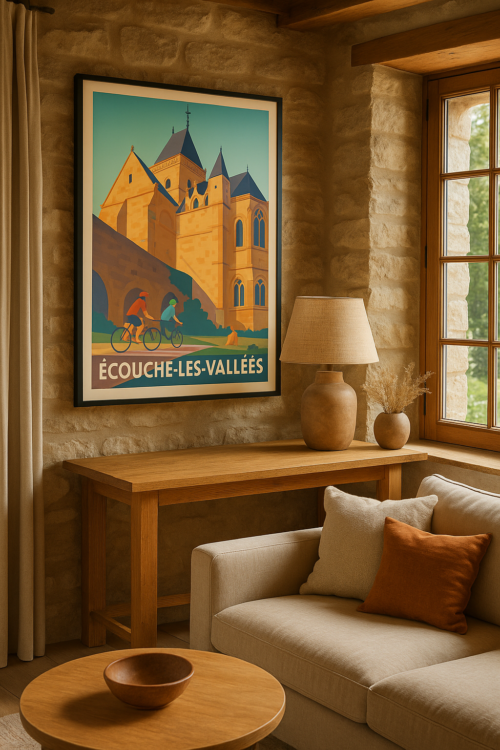 Orne France Affiche de Écouché-les-Vallées - Une escapade cycliste et patrimoniale