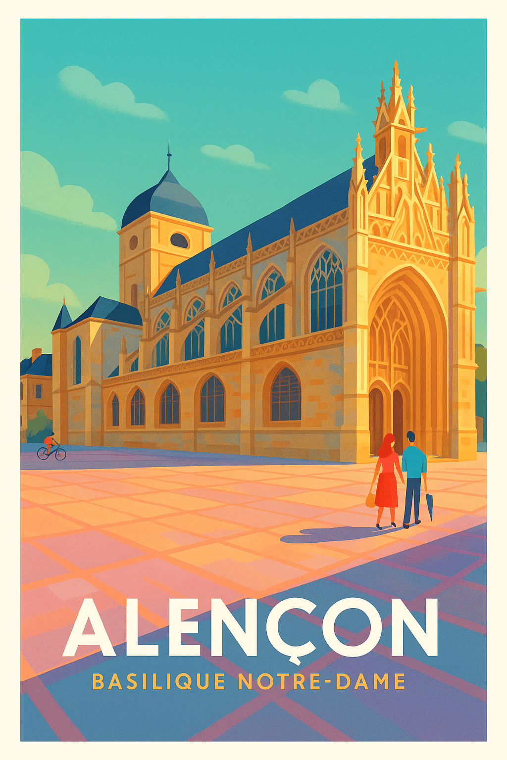 Affiche Alençon — Splendeur gothique de la Basilique Notre-Dame · poster d'art de Alençon
