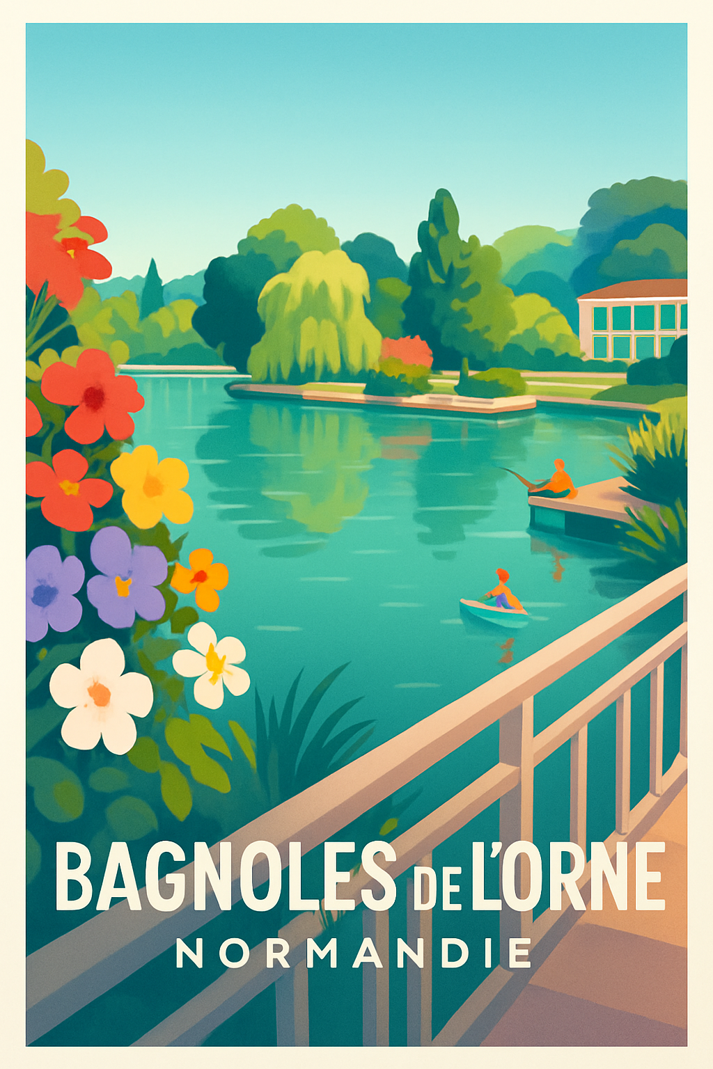 Affiche Bagnoles-de-l'Orne — Évasion et sérénité en Normandie · poster d'art de Bagnoles-de-l'Orne