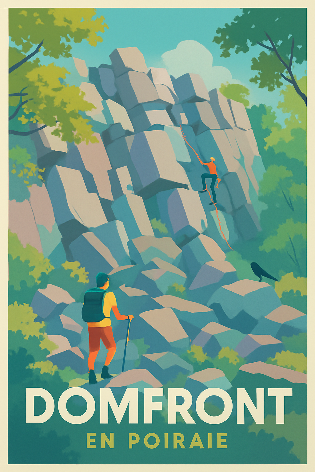 Affiche Domfront — Aventure et nature en Poiraie · poster d'art de Domfront