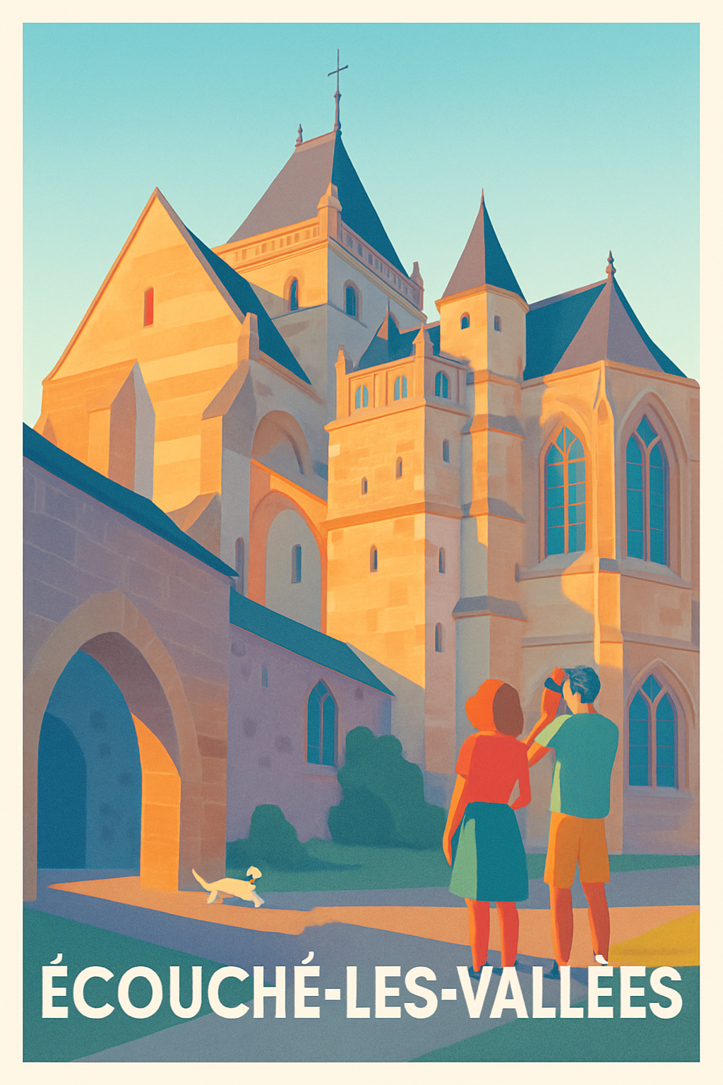 Orne France Pas de Cadre / 20 × 30cm Affiche de Écouché-les-Vallées - Un voyage architectural au cœur de la Normandie