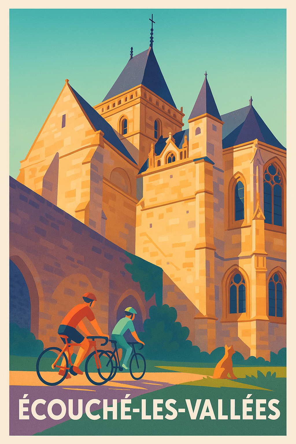 Orne France Pas de Cadre / 20 × 30cm Affiche de Écouché-les-Vallées - Une escapade cycliste et patrimoniale