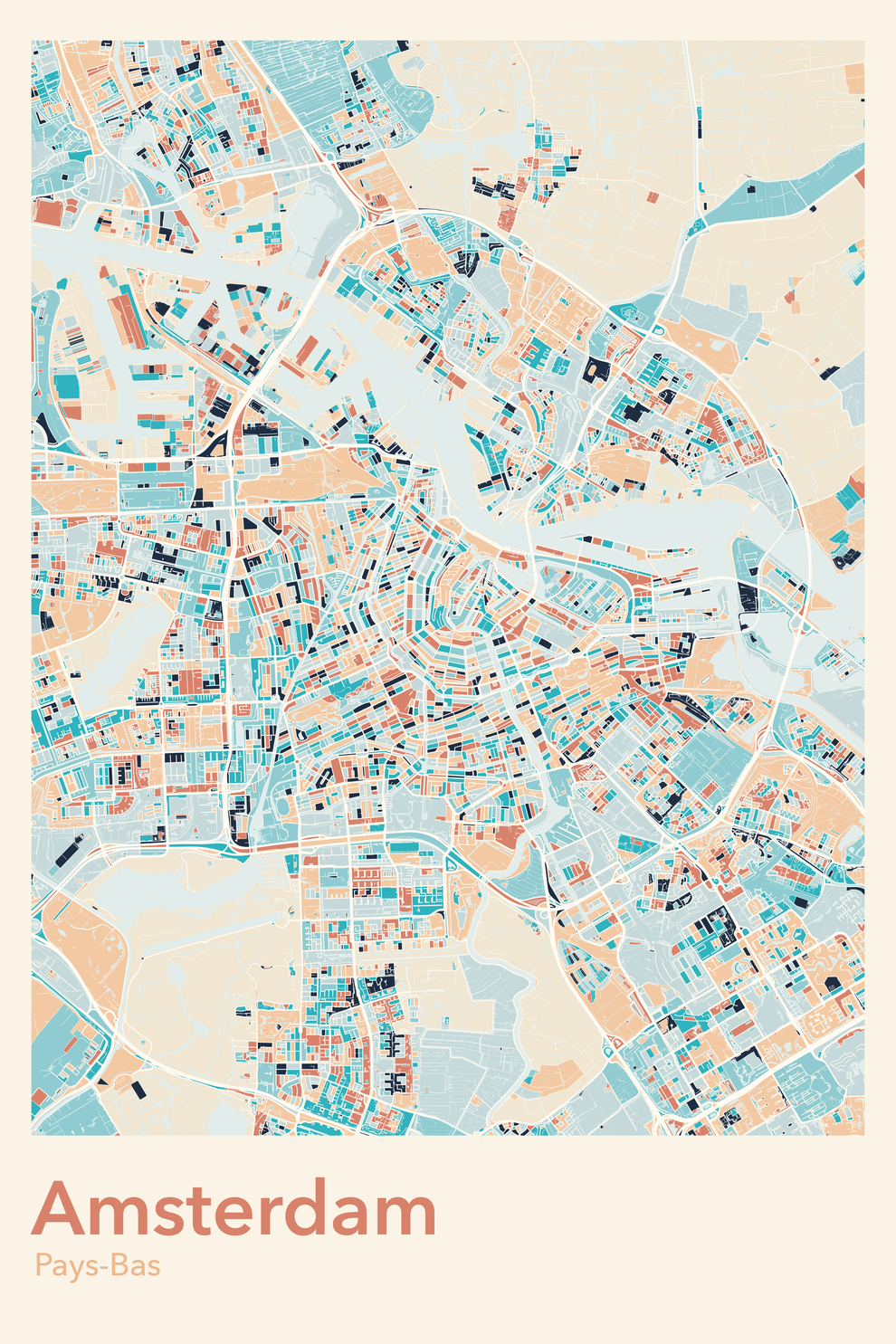 Plan d'Amsterdam - Carte personnalisée