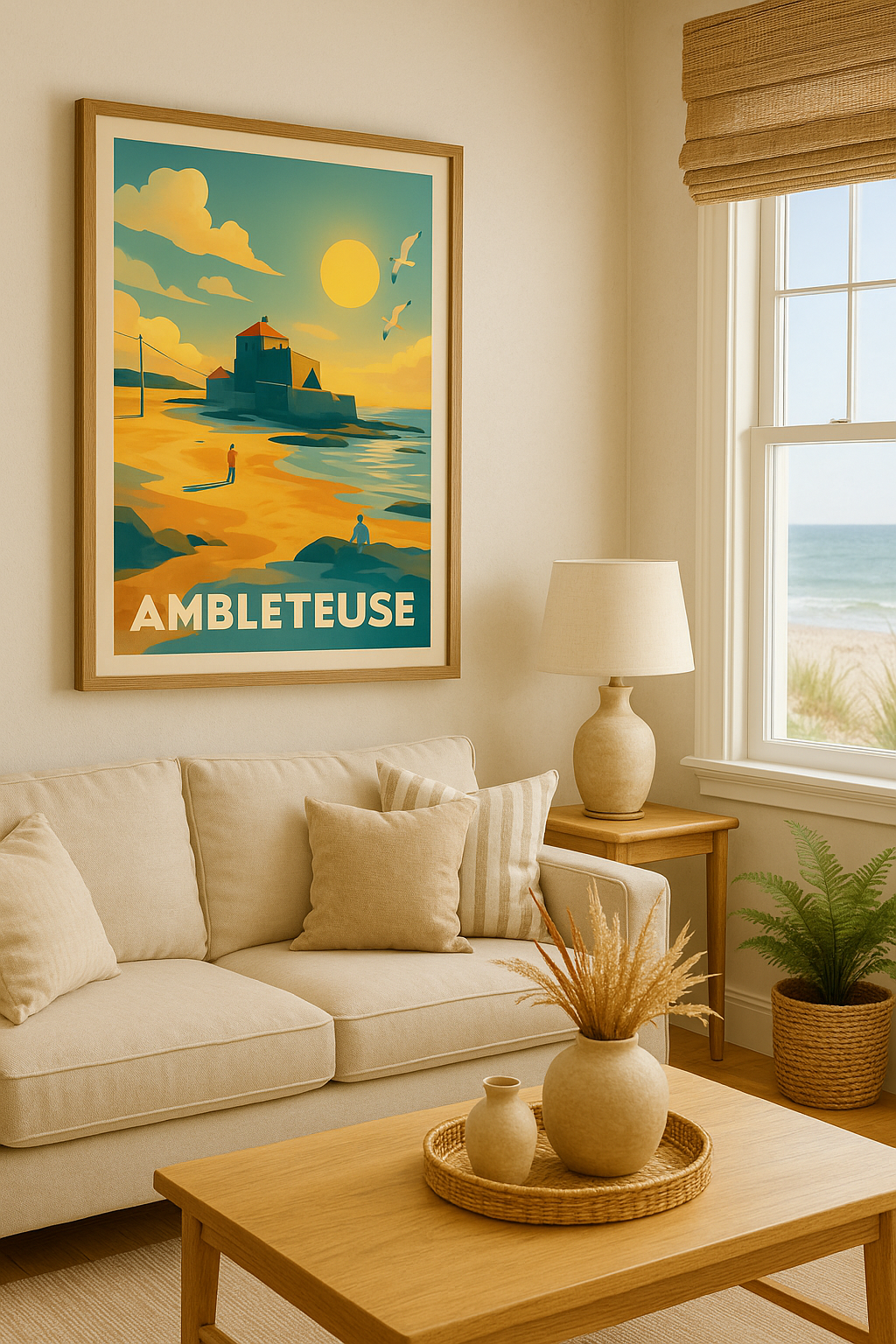 Pas-de-Calais France Affiche de Ambleteuse - Sérénité et charme côtier