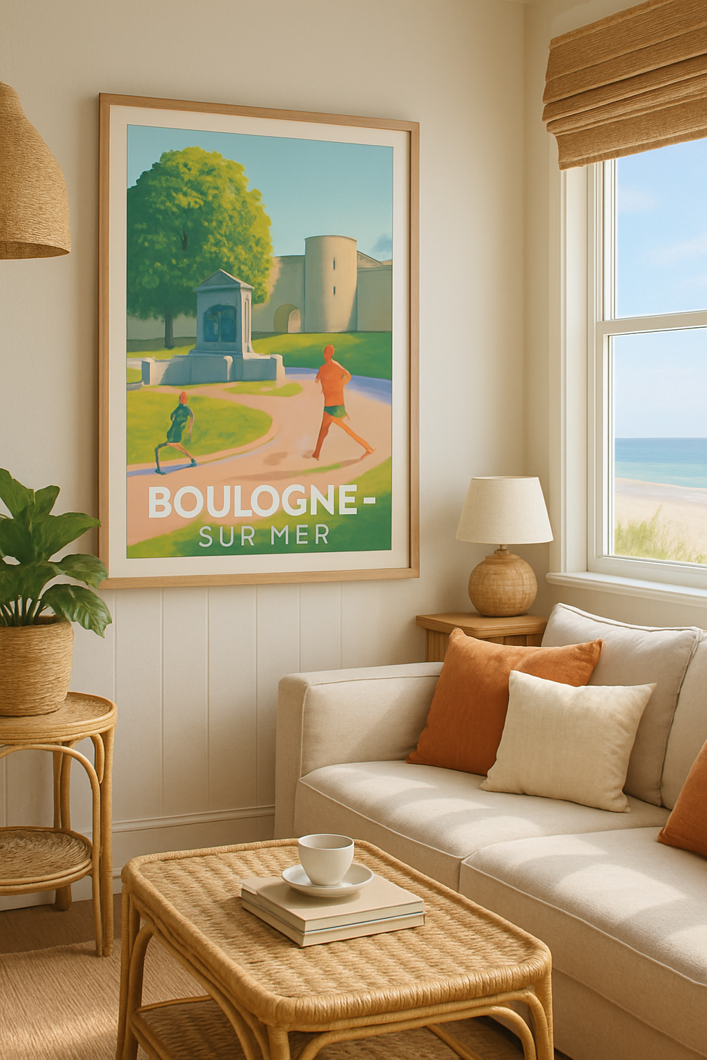 Affiche Boulogne-sur-Mer — Balade ensoleillée au parc · poster d'art de Boulogne-sur-Mer