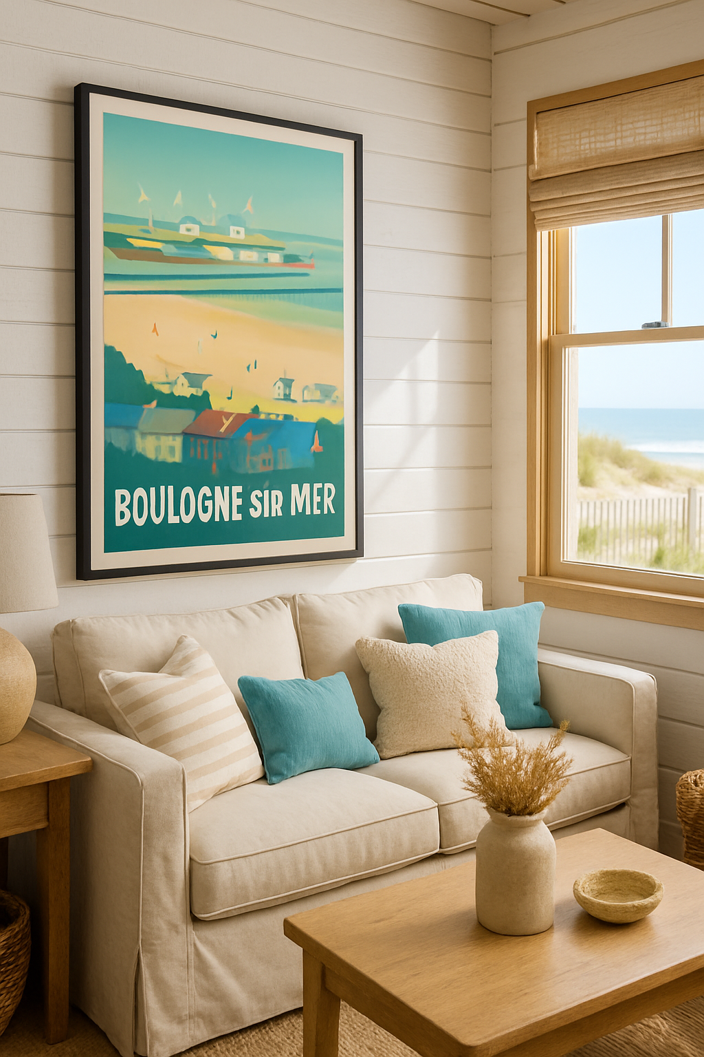 Affiche Boulogne-sur-Mer — Charme côtier et douceur de vie · poster d'art de Boulogne-sur-Mer