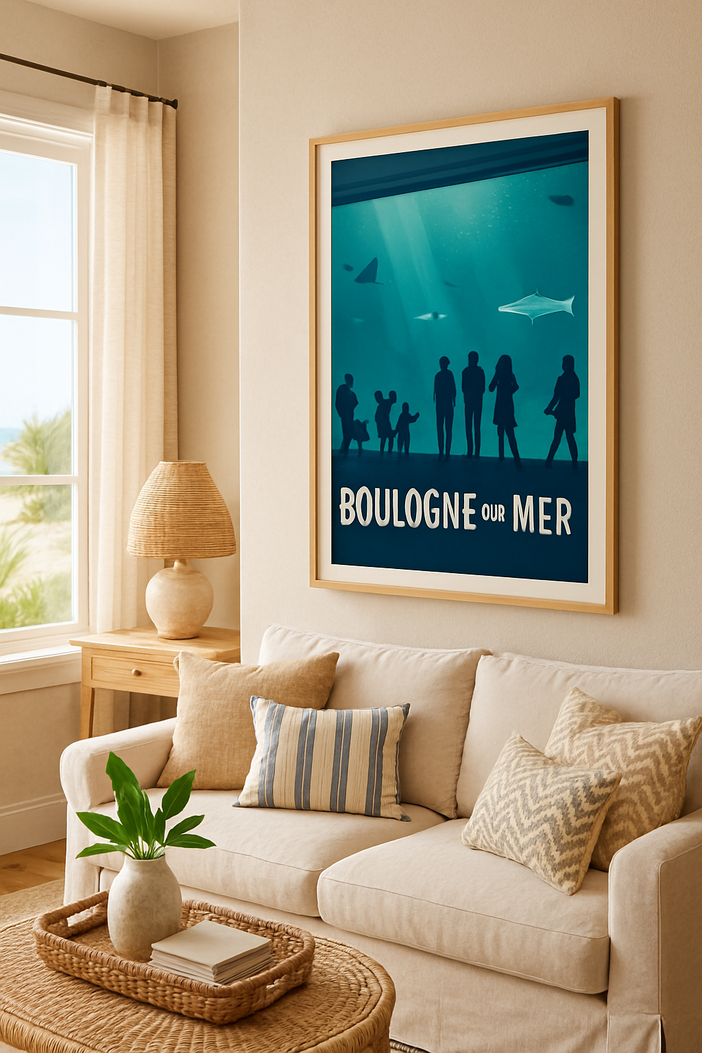 Affiche Boulogne-sur-Mer — Plongée fascinante dans l'aquarium · poster d'art de Boulogne-sur-Mer