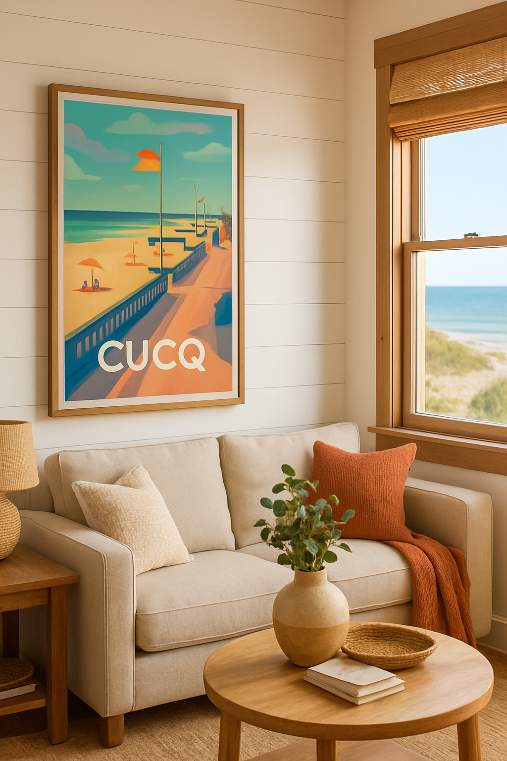 Pas-de-Calais France Affiche de Cucq - Plages Sérénité et Promenade ensoleillée