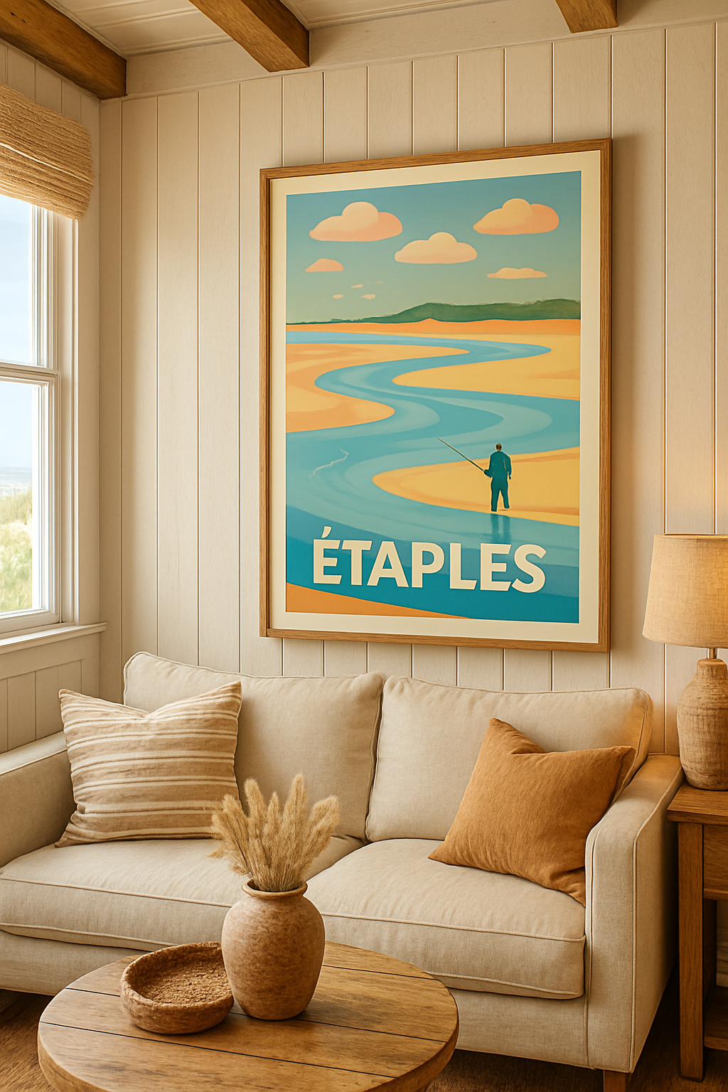 Affiche Étaples — Sérénité au bord de l'eau · poster d'art de Étaples