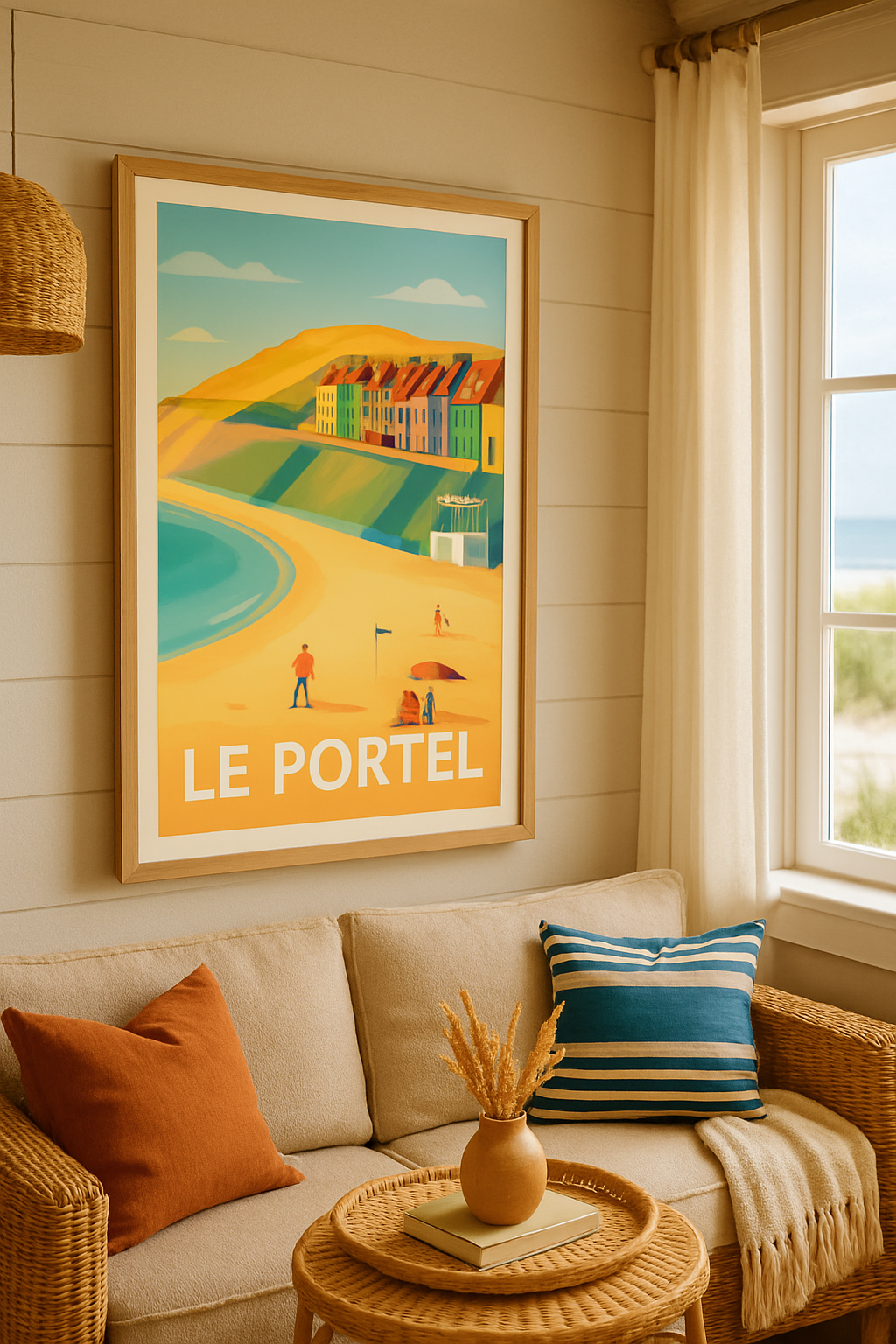 Affiche Le Portel — Charme et douceur de la plage nordiste · poster d'art de Le Portel