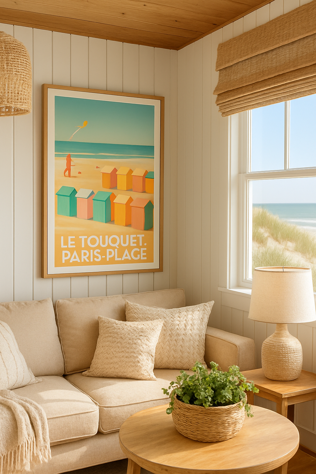 Affiche Le Touquet-Paris-Plage — L'élégance des plages colorées · poster d'art de Le Touquet-Paris-Plage