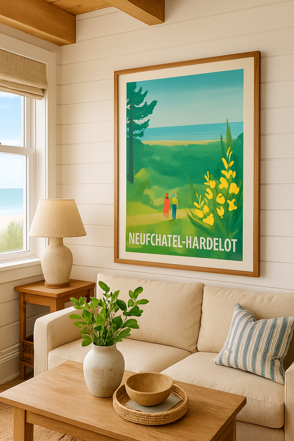 Affiche Neufchâtel-Hardelot — Escapade nature au bord de la mer · poster d'art de Neufchâtel-Hardelot