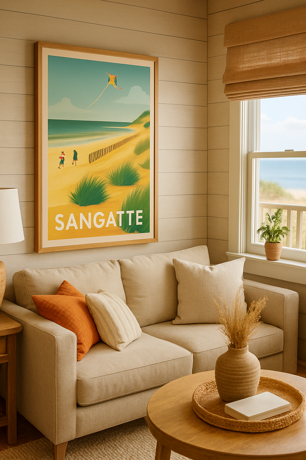 Pas-de-Calais France Affiche de Sangatte - Évasion et douceur en bord de mer