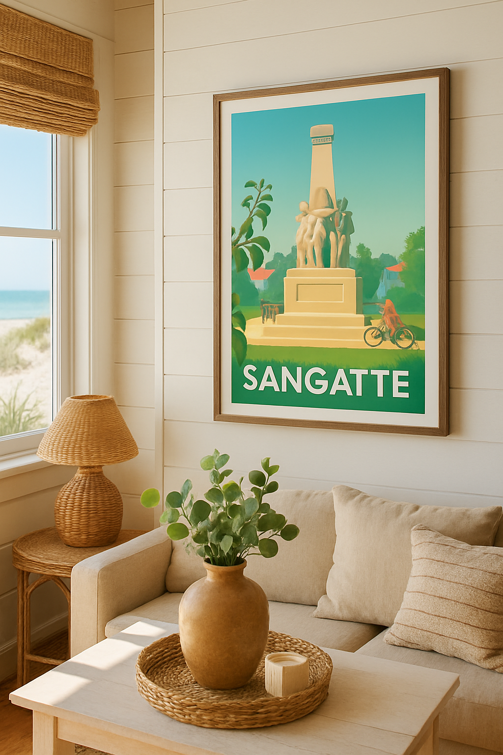 Affiche Sangatte — Tranquillité et patrimoine au cœur de la ville · poster d'art de Sangatte