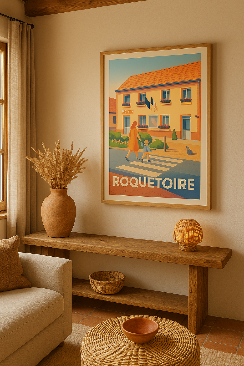 Affiche Roquetoire — Charme et douceur de la vie locale · poster d'art de Roquetoire