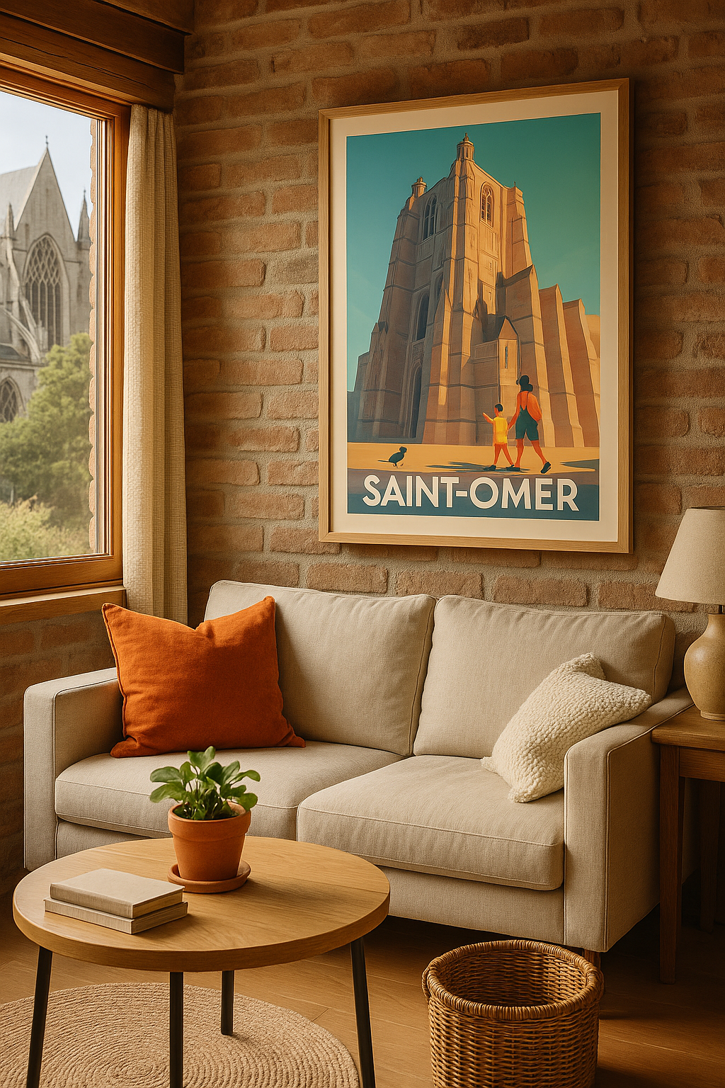 Affiche Saint-Omer — L'émerveillement au pied de la Cathédrale · poster d'art de Saint-Omer