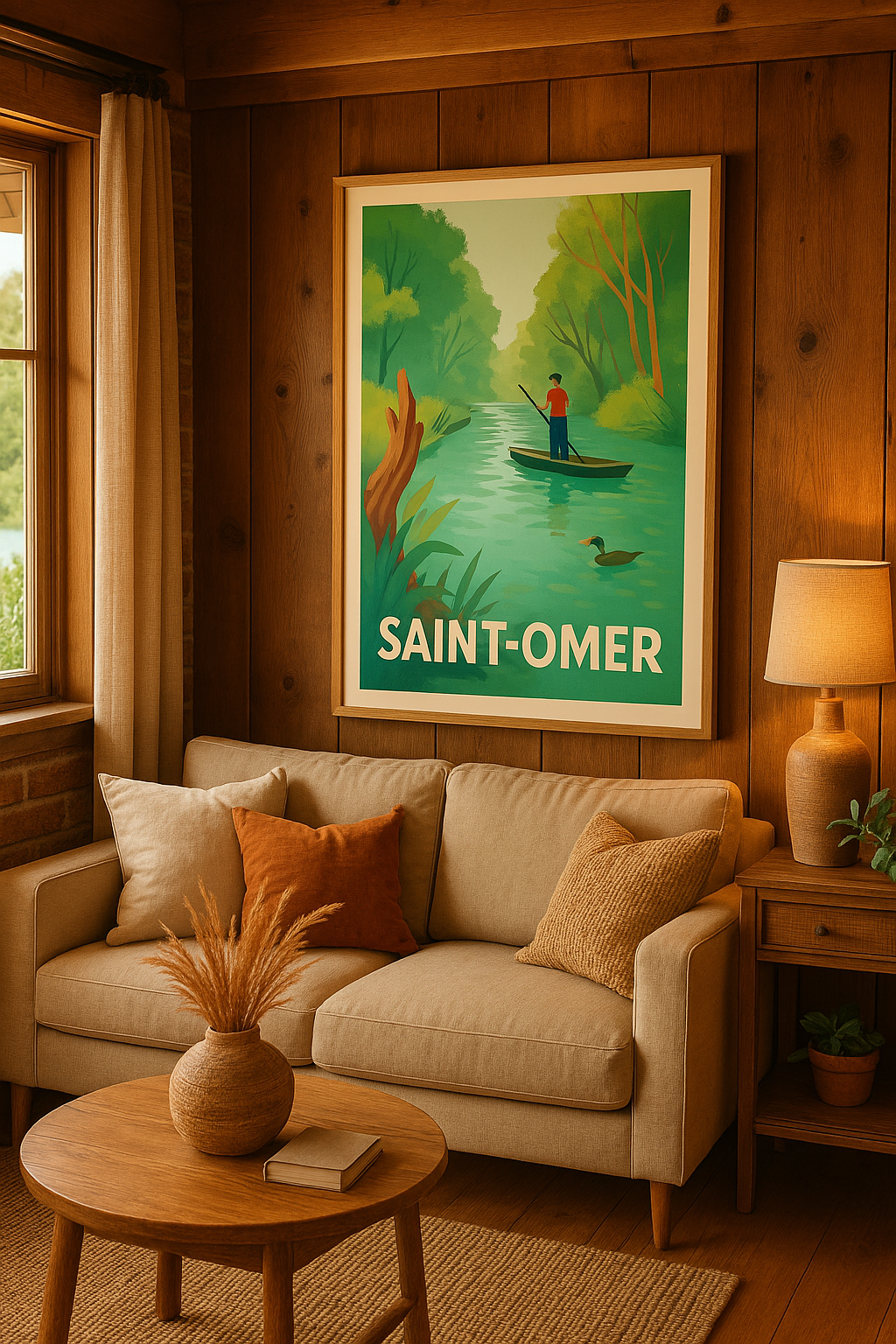 Affiche Saint-Omer — Tranquillité sur la rivière · poster d'art de Saint-Omer