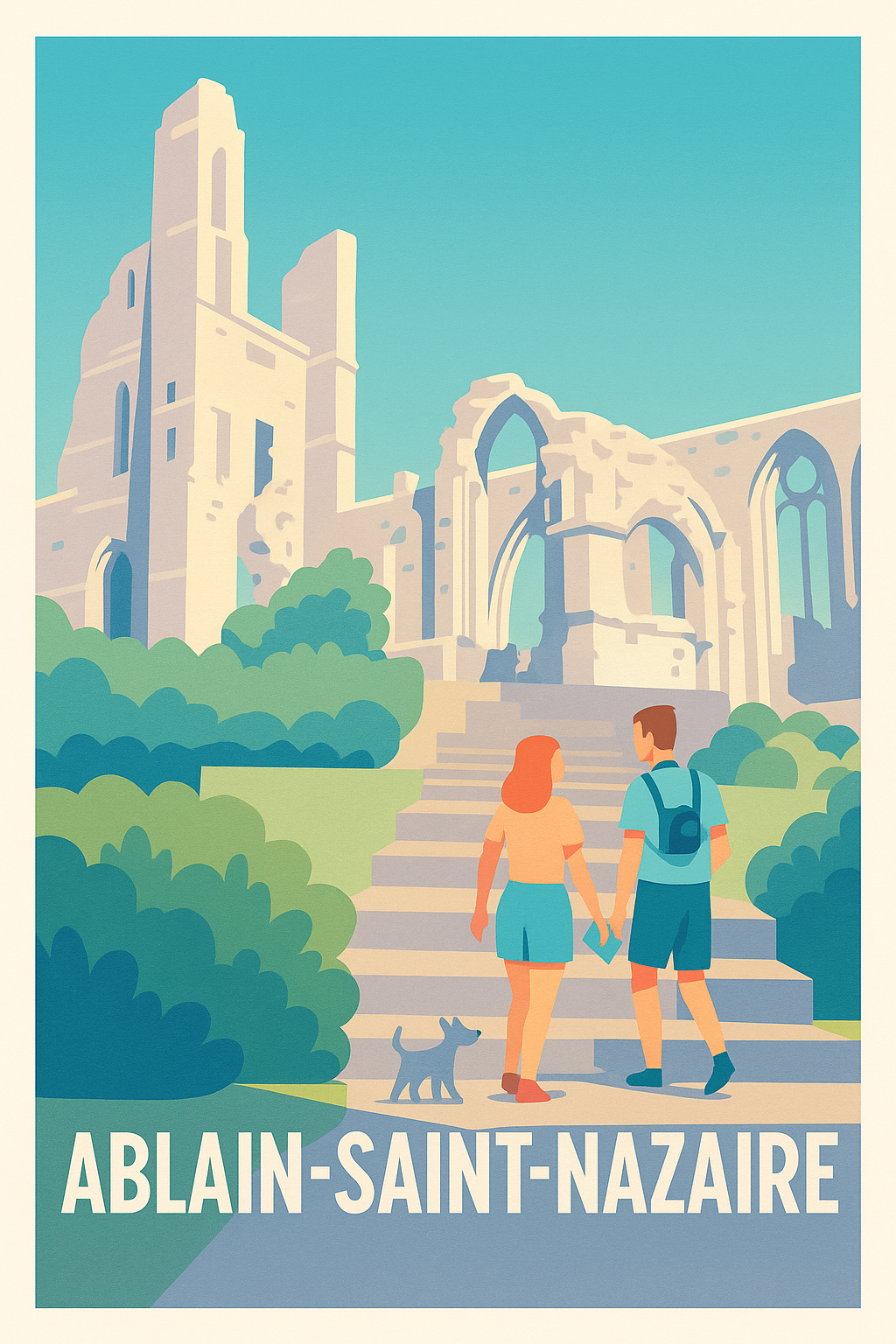 Affiche Ablain-Saint-Nazaire — Promenade romantique au cœur des ruines historiques · poster d'art de Ablain-Saint-Nazaire