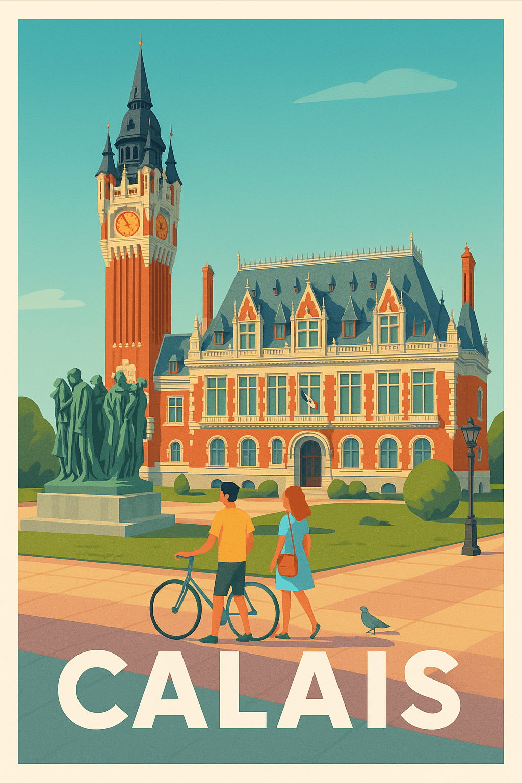 Affiche Calais — Promenade au cœur de la cité historique · poster d'art de Calais