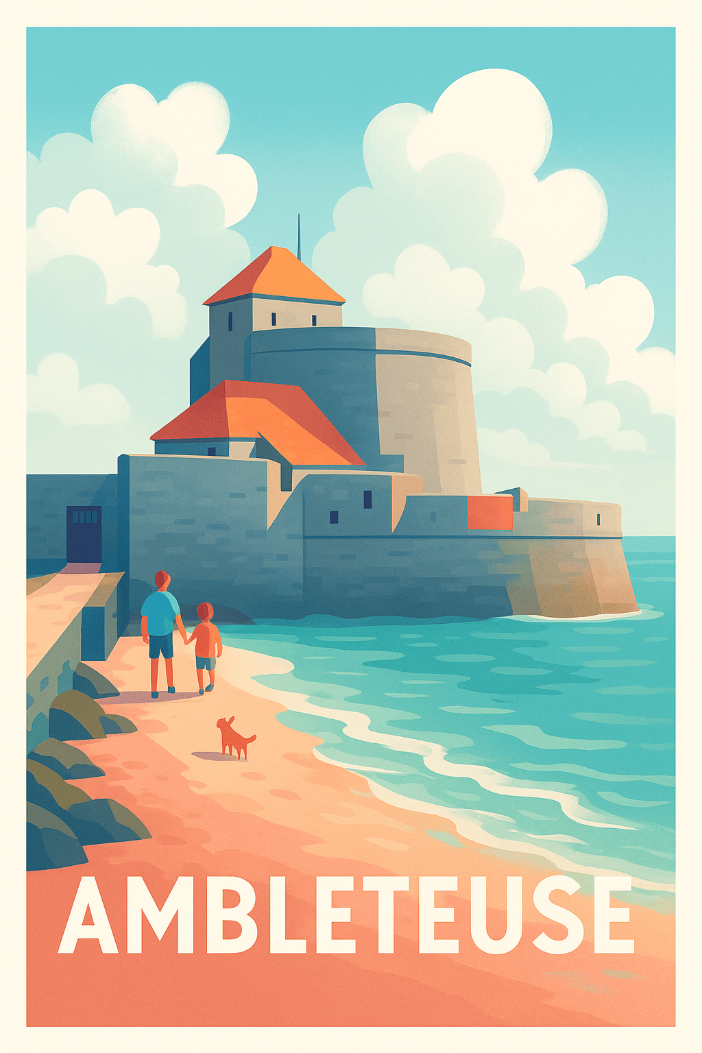 Pas-de-Calais France Pas de Cadre / 20 × 30cm Affiche de Ambleteuse - L'évasion côtière intemporelle