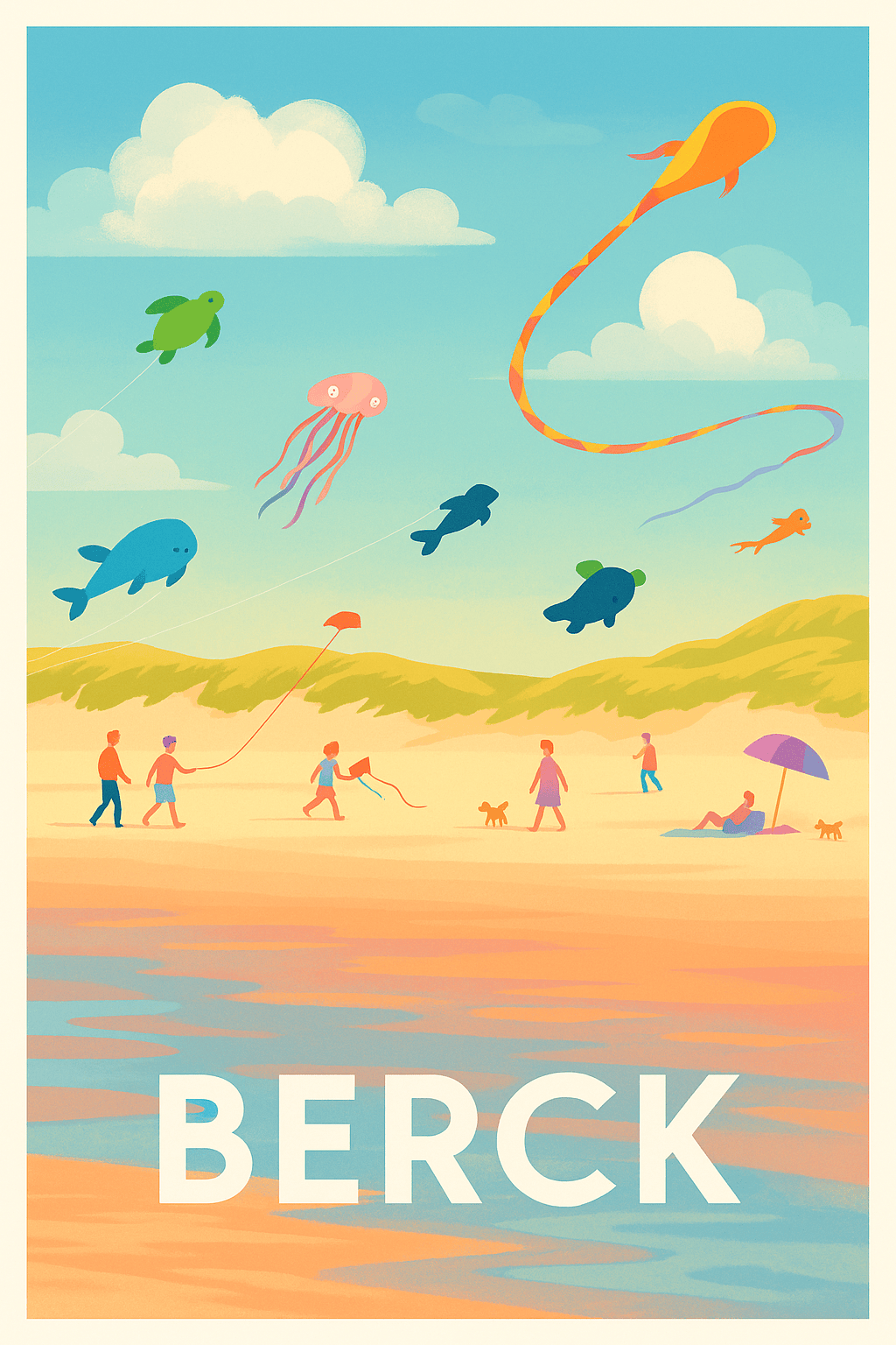 Affiche Berck — Évasion et douceur au bord de la mer · poster d'art de Berck