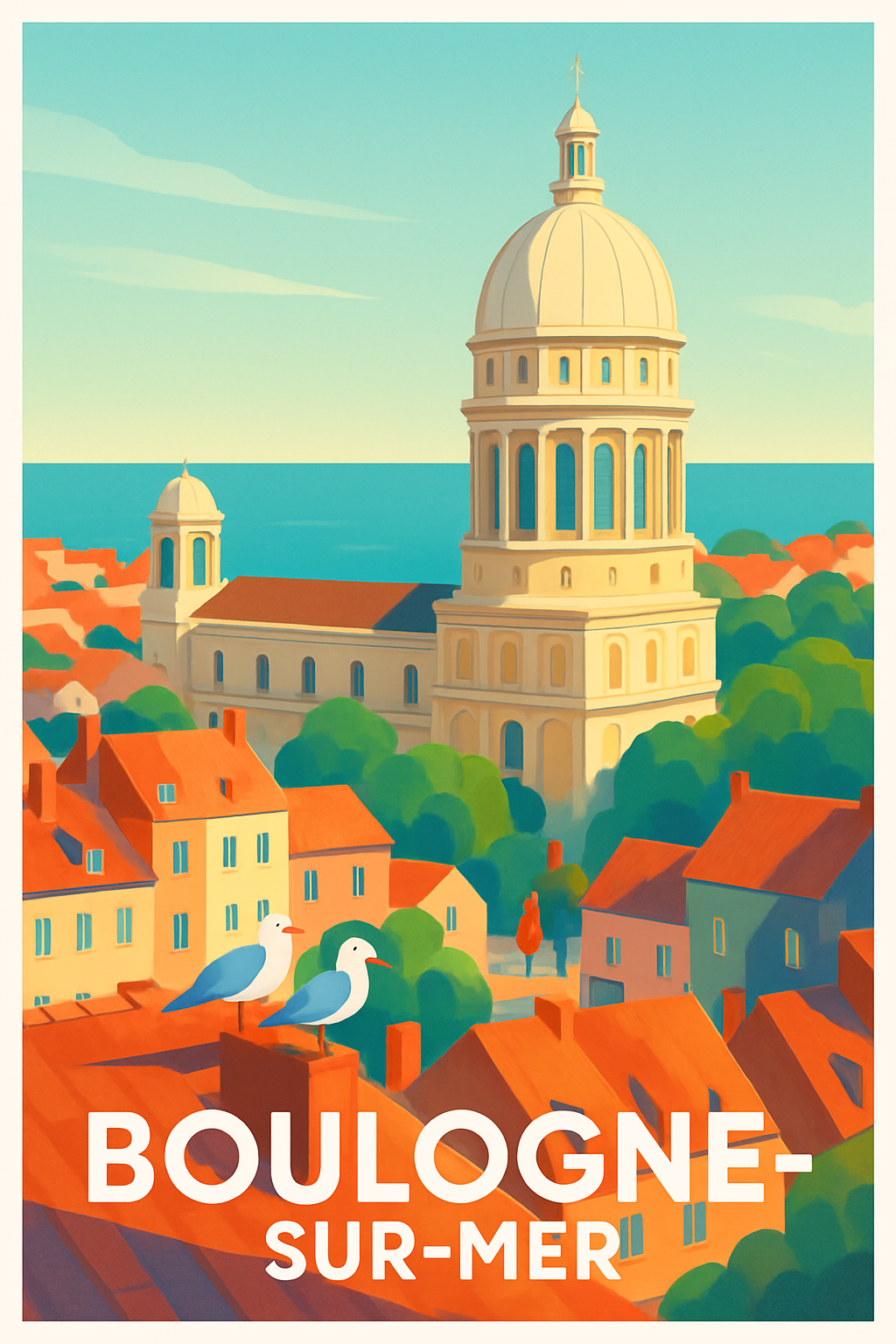 Affiche Boulogne-sur-Mer — Charme côtier et patrimoine historique · poster d'art de Boulogne-sur-Mer