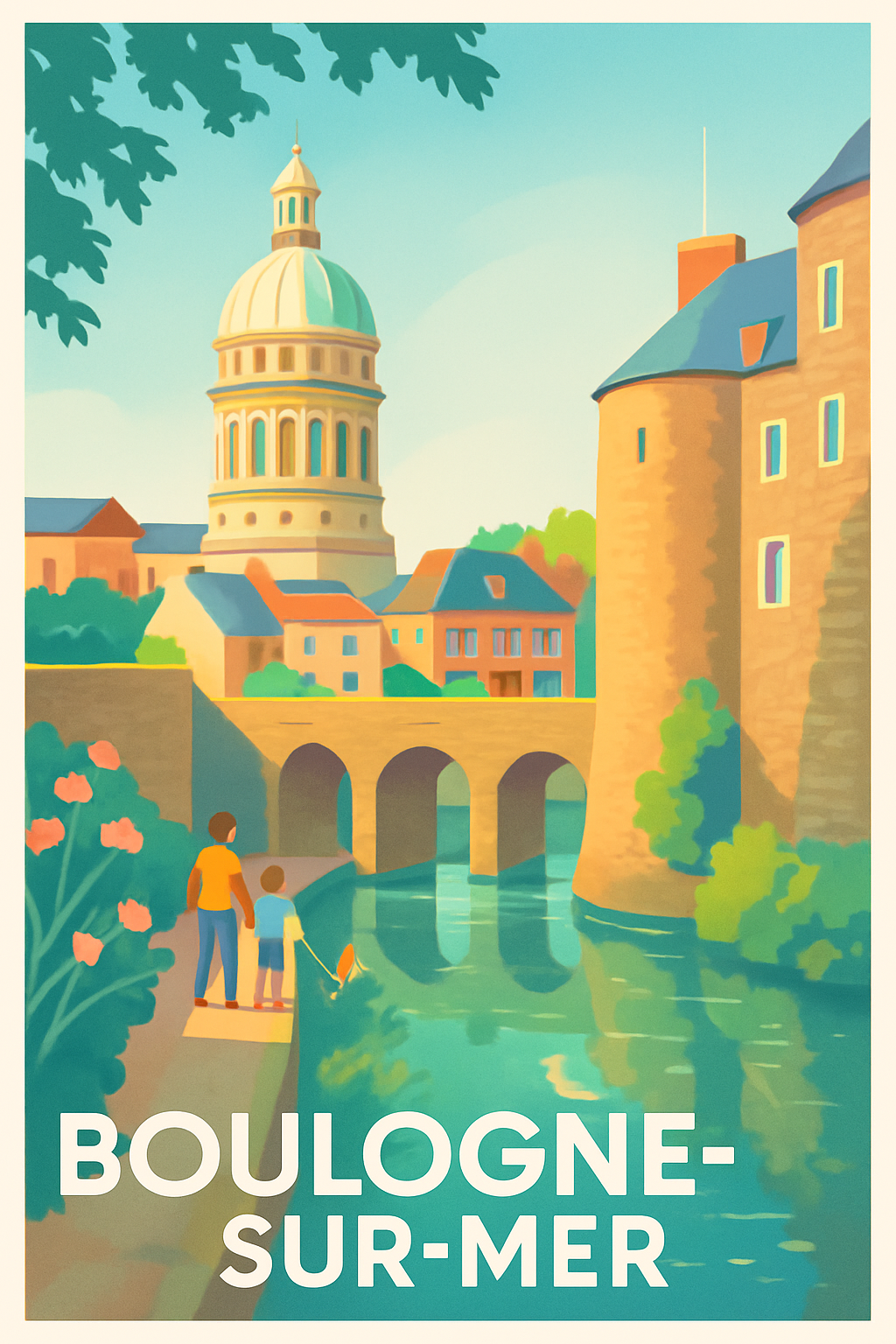 Affiche Boulogne-sur-Mer — Charme intemporel au fil de l'eau · poster d'art de Boulogne-sur-Mer