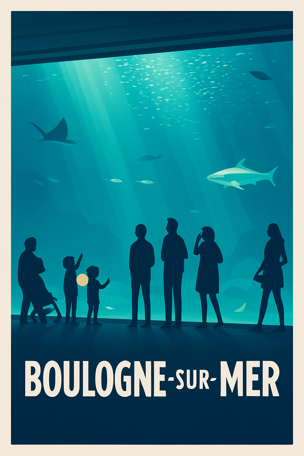 Affiche Boulogne-sur-Mer — Plongée fascinante dans l'aquarium · poster d'art de Boulogne-sur-Mer