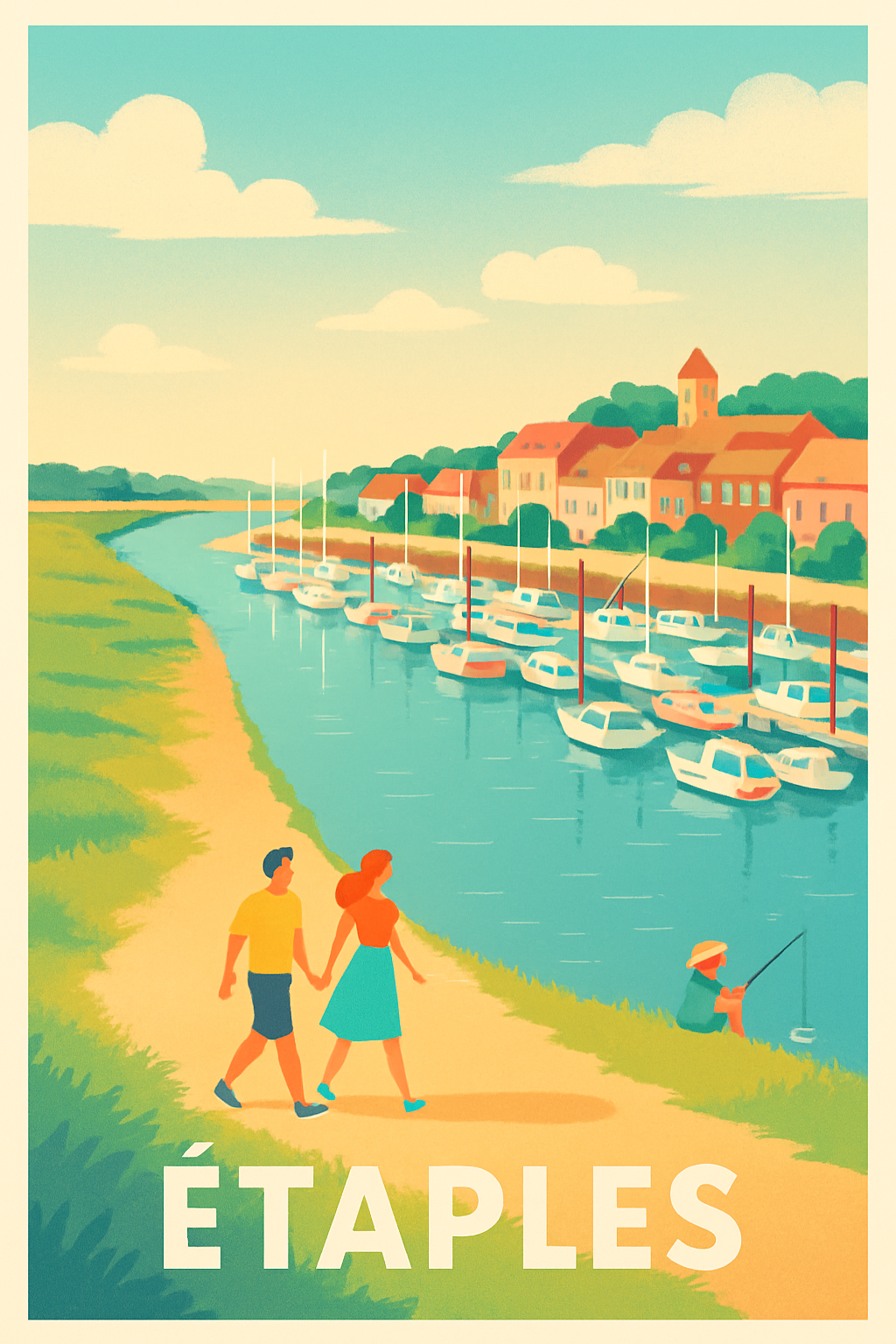 Affiche Étapes — Balade paisible au bord de l'eau · poster d'art de Étapes