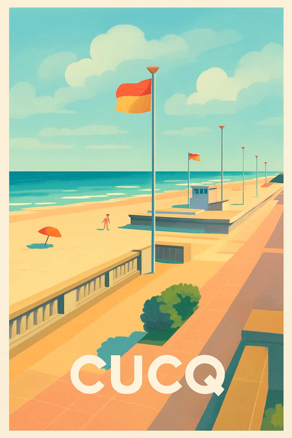 Pas-de-Calais France Pas de Cadre / 20 × 30cm Affiche de Le Touquet - Charme estival en bord de mer