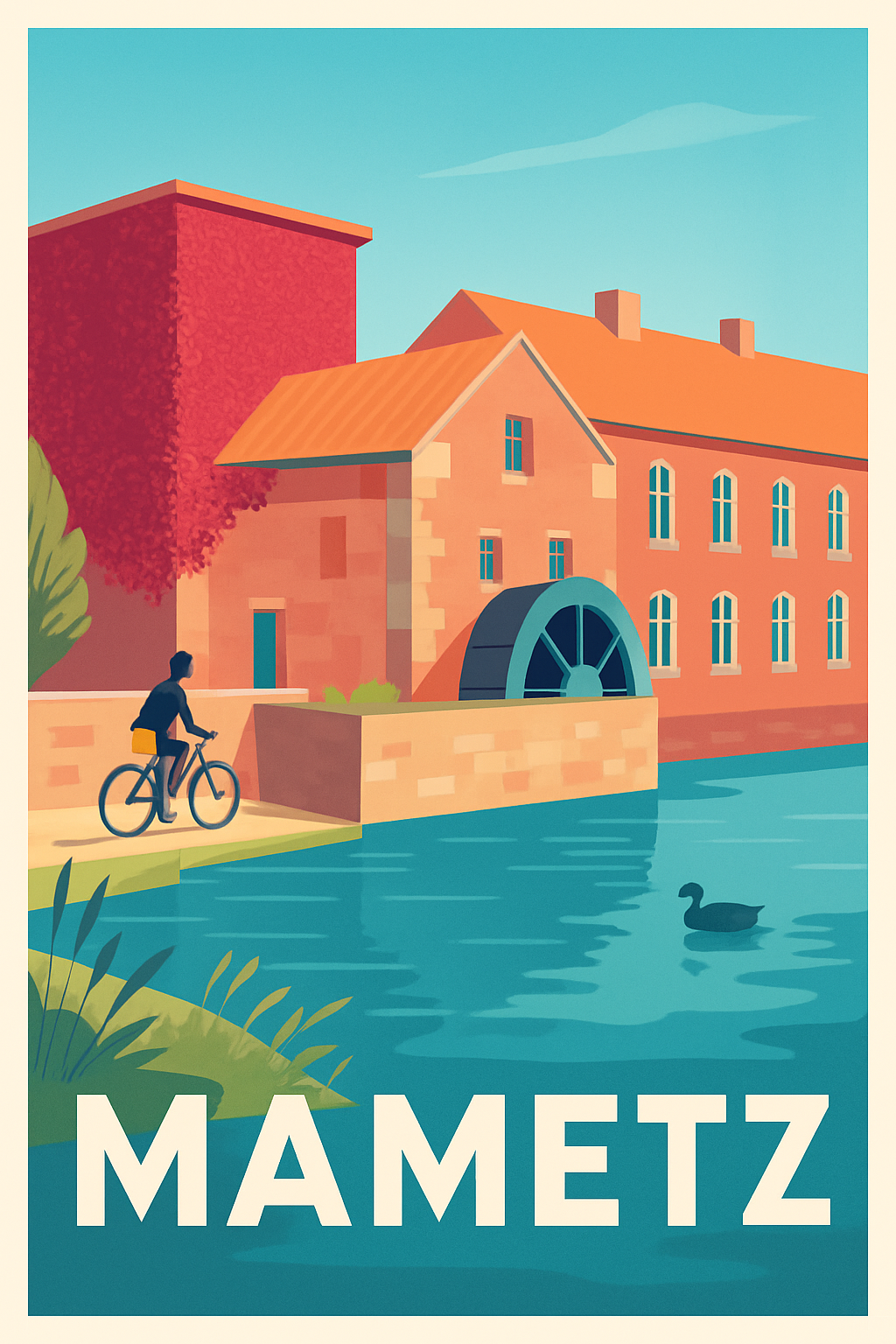 Affiche Mametz — Charme paisible au bord de l'eau · poster d'art de Mametz