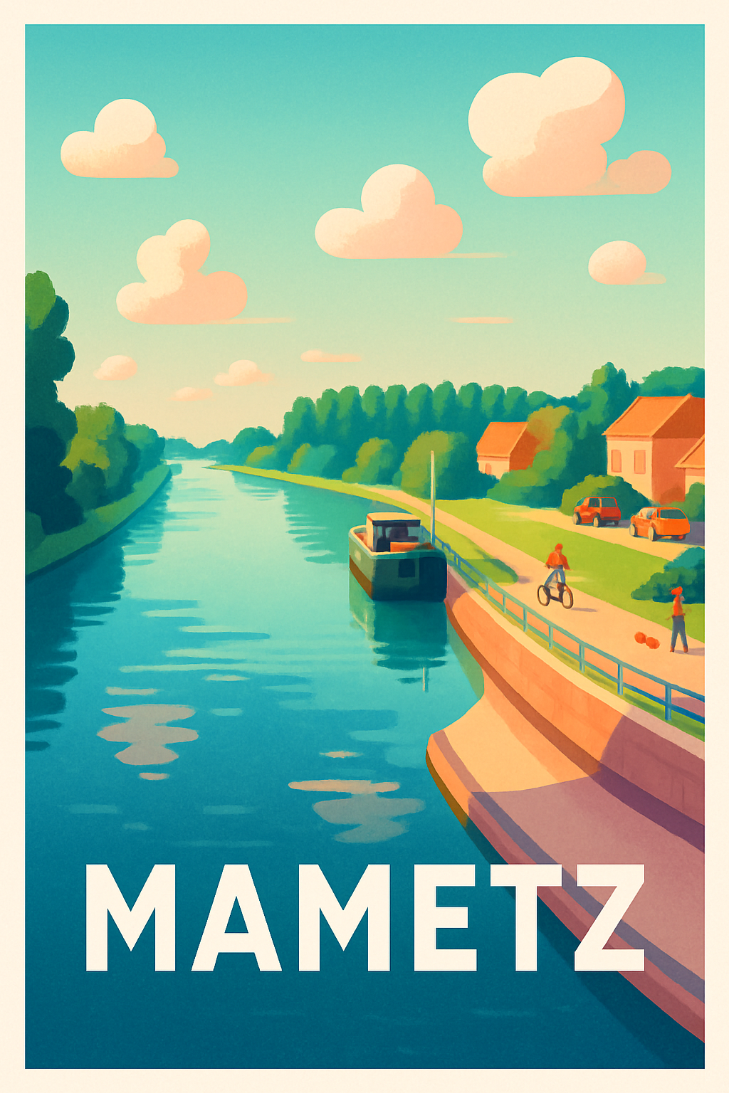 Affiche Mametz — La tranquillité au fil de l'eau · poster d'art de Mametz