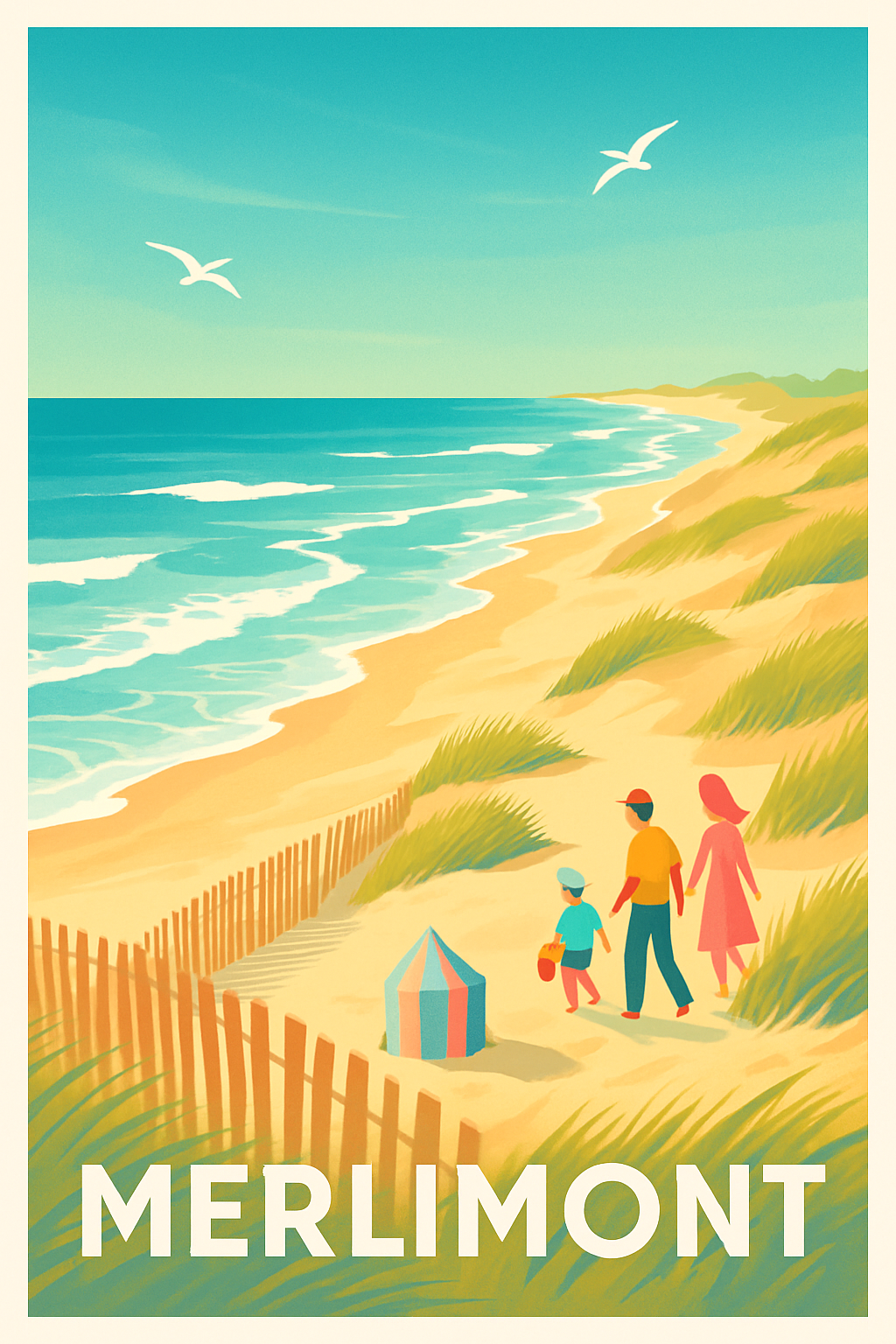 Affiche Merlimont — Escapade en bord de mer · poster d'art de Merlimont
