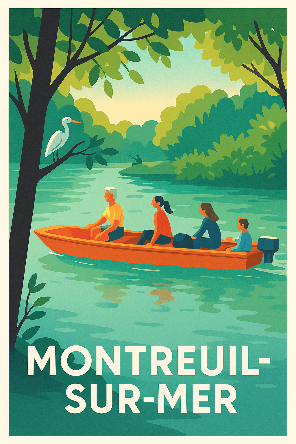 Pas-de-Calais France Pas de Cadre / 20 × 30cm Affiche de Montreuil-sur-Mer - Escapade paisible au fil de l'eau