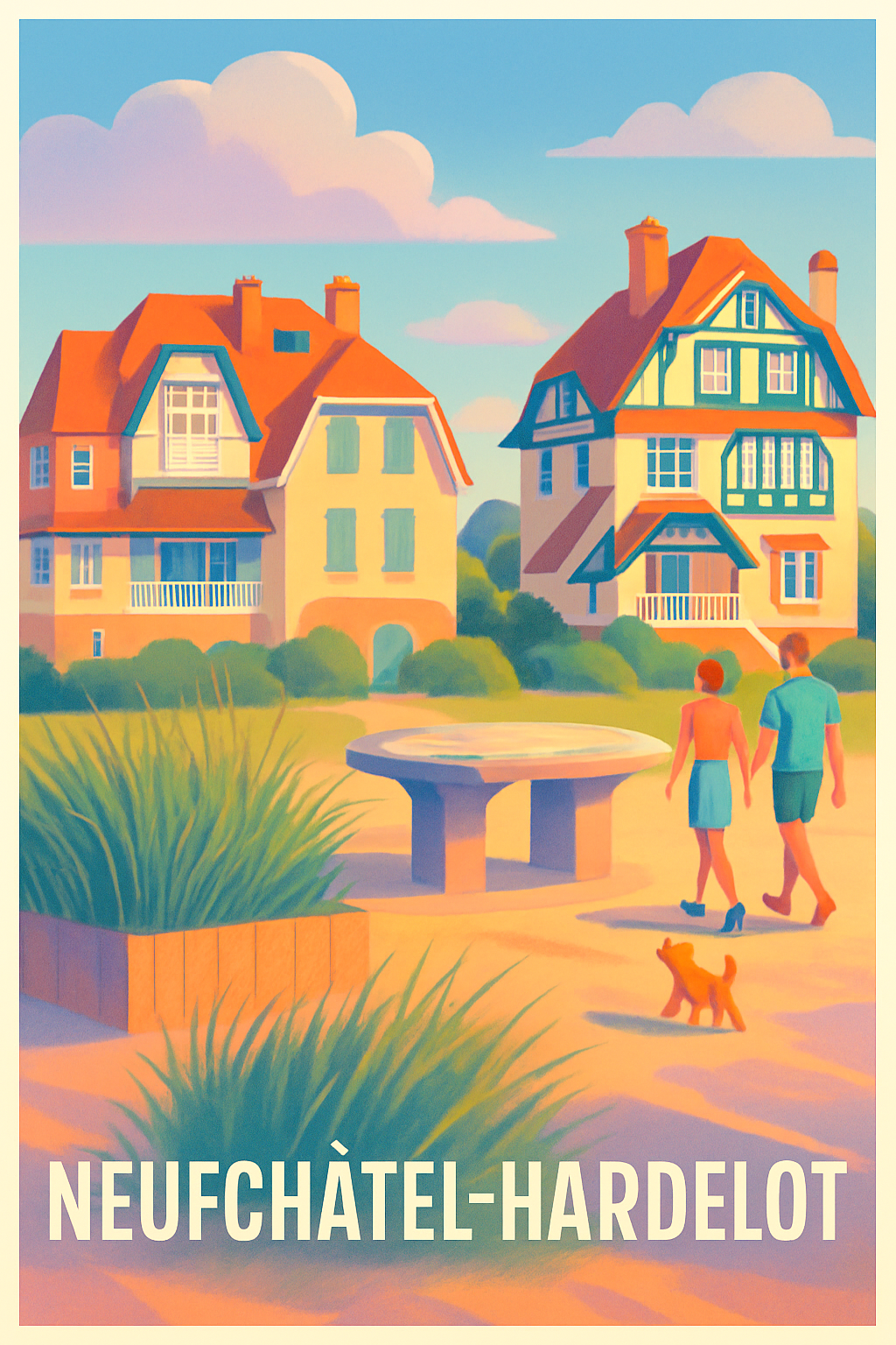 Affiche Neufchâtel-Hardelot — Charme et sérénité balnéaire · poster d'art de Neufchâtel-Hardelot