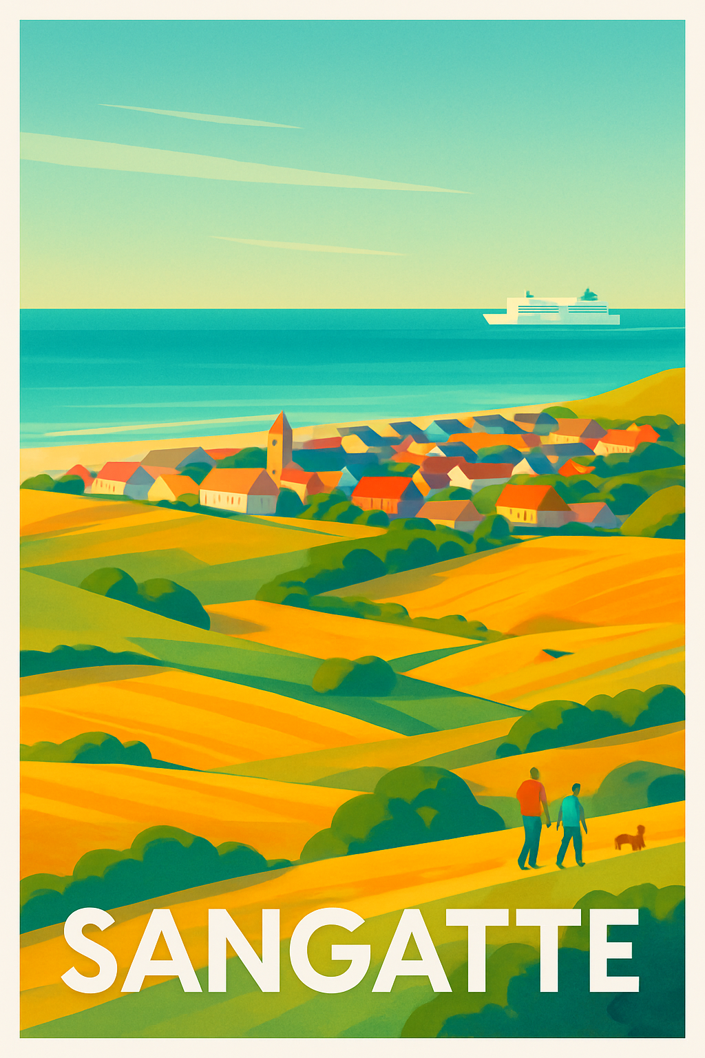 Affiche Sangatte — Évasion champêtre entre mer et campagne · poster d'art de Sangatte