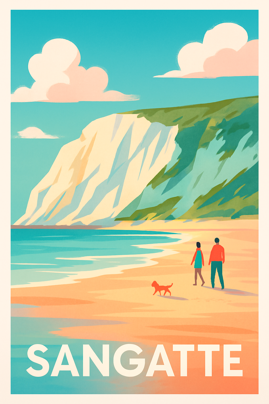 Affiche Sangatte — Plongez dans la sérénité des falaises et plages · poster d'art de Sangatte