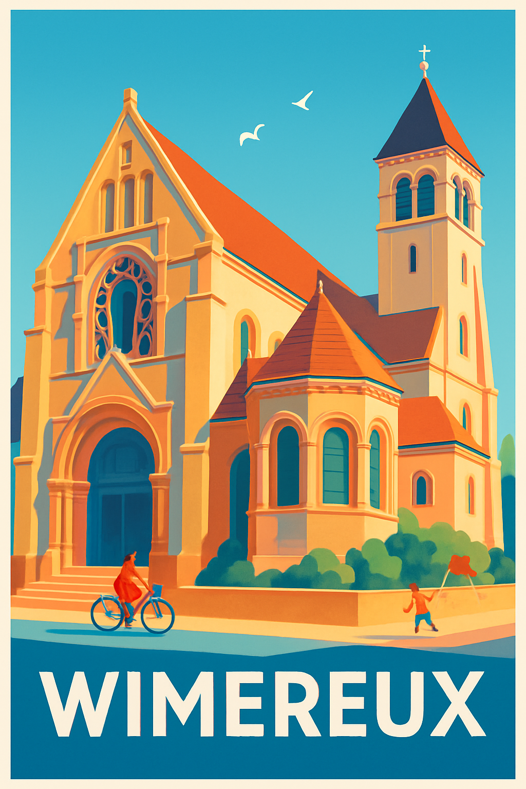 Pas-de-Calais France Pas de Cadre / 20 × 30cm Affiche de Wimereux - Charme architectural et douceur de vivre