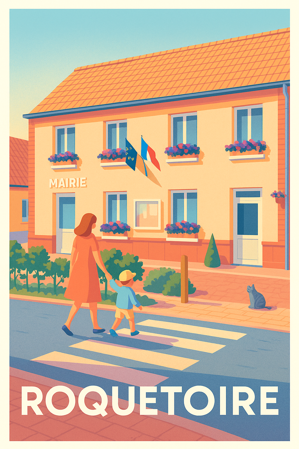 Pas-de-Calais France Pas de Cadre / 20 × 30cm Affiche Roquetoire - Charme et douceur de la vie locale